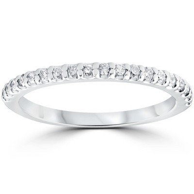 Pompeii3 1/4 cttw Diamond Stackable Womens Wedding Ring 10k White Gold