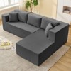 Mjkone W106'' Modern 2-Piece Free Combination Corduroy Upholstered L-Shaped Modular Sectional Sofa With Right Chaise And Pillows - 3 of 4