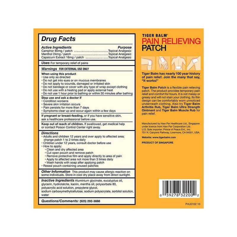Tiger Balm Pain Relieving Patch - 5ct, 3 of 8