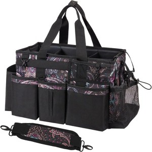 Wearable Cleaning Caddy Organizer with Handle & Shoulder Straps, Tool Bag with 4 Foldable Dividers for Under Sink & Car Cleaning - 1 of 4