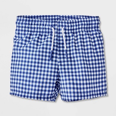 Baby Boys' Gingham Trunk - Cat & Jack™ Blue