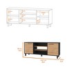 58.6 inch Wood 7 Cubby TV Stand with Reinforced Squared Metallic Legs, Multiple Shelves, and Supports TVs up to 65 inches for Living Room - 3 of 4