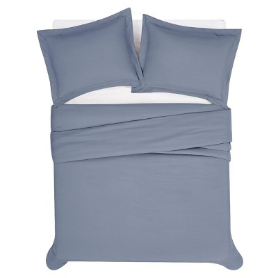 King Size Blue Microfiber Wrinkle Proof Bedspread Cover