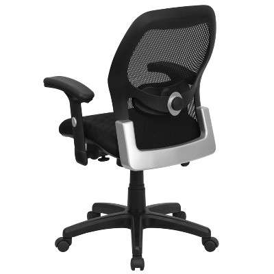 Ergonomic Mid-Back Black Mesh Executive Swivel Chair with Adjustable Arms