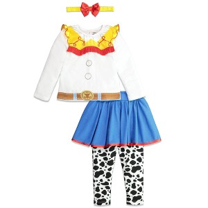 Disney Pixar Toy Story Jessie Cosplay T-Shirt Skegging and Headband 3 Piece Infant to Little Kid - 1 of 4