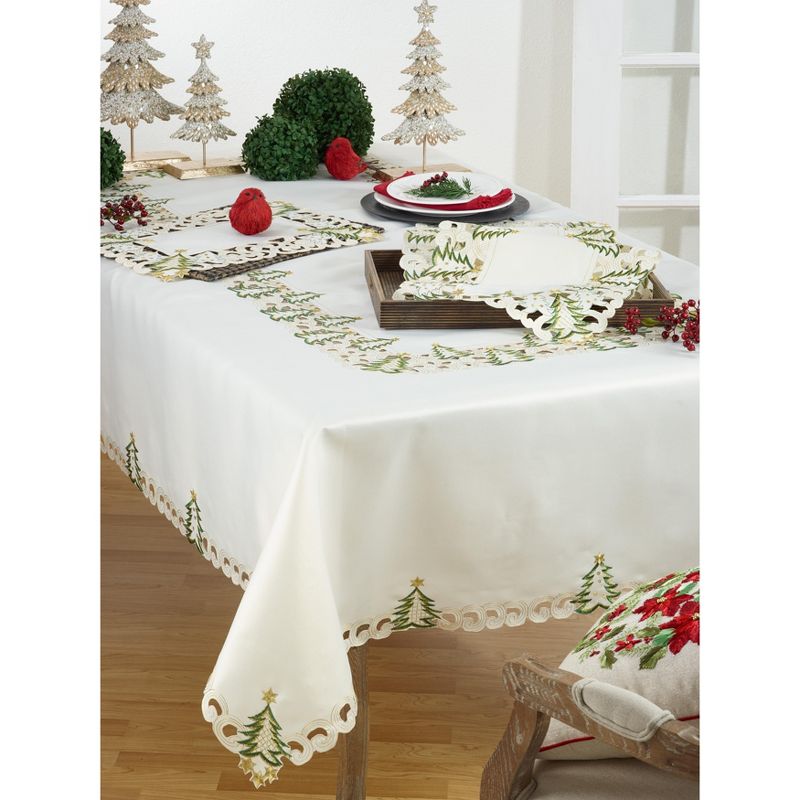Saro Lifestyle Nostalgic Holiday Christmas Tree Table Runner, 3 of 6
