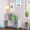 RiverRidge Kids' Reading Nook Cushioned Toy Storage Bench with Cubby Organizers White - 2 of 4