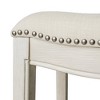 Maven Lane Adrien Backless Saddle Counter Stool with Fabric Upholstery 26" - 4 of 4