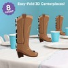 Big Dot of Happiness 3D Western Cowboy Boots Centerpiece Table Decorations, Freestanding Wild West Birthday, Bachelorette Party Centerpieces, 8 Count - 2 of 4
