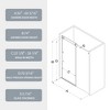 NicBex Shower Door 56-60" Wx74"H Sliding Shower Door with 5/16" (8mm) Tempered Glass with Soft Cose System - 4 of 4