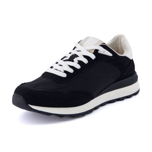CUSHIONAIRE Women's Kicks lace up Nylon Sneaker +Comfort Foam, Wide Widths Available - 1 of 4