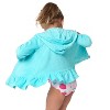 Gerber Baby and Toddler Girls' Swim Zipper Hoodie Terry Coverup - Aqua - 3T - 2 of 4