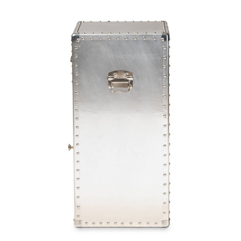 Serge Metal 1 Door Accent Storage Cabinet Silver - Baxton Studio, 5 of 13