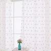 Linen Textured Living Room Curtains, Floral Embroidered Grommet Window Panels, Farmhouse Style, 2 Panels - 3 of 4