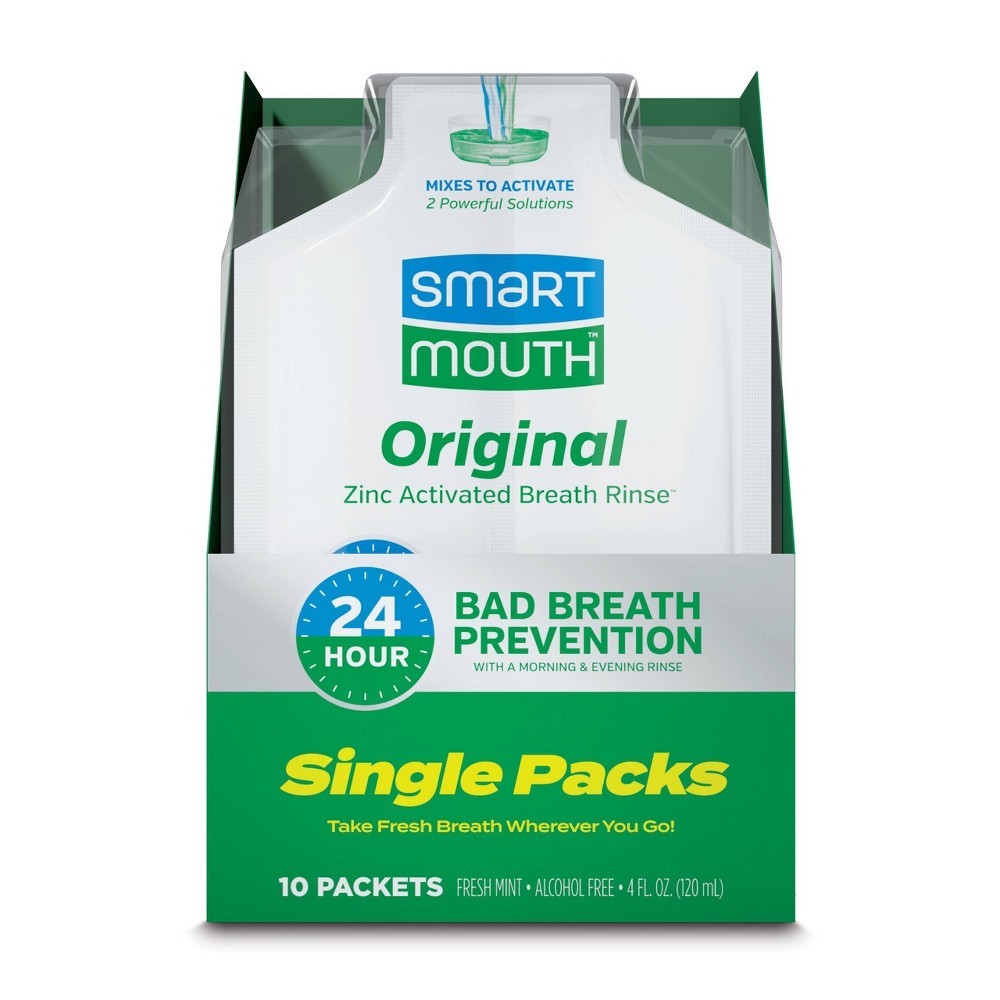BEST BY JUN 07/2024 (PACK OF 2) SmartMouth Original Activated Dual Solution Breath Rinse - Trial Size - 4 fl oz/10ct