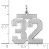 Black Bow Jewelry Sterling Silver, Jersey Collection, Large Number 32 Pendant - 4 of 4