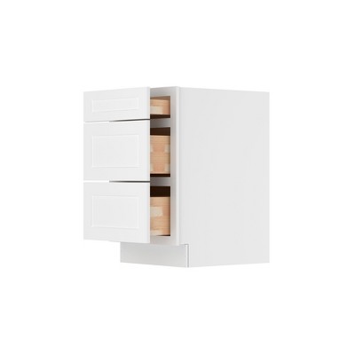 HOMLUX Easy-DIY Shaker White Ready to Assemble Drawer Base Kitchen Cabinet With 3-Drawers