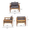 Christopher Knight Home Bianca Outdoor Acacia Wood Club Chairs with Cushions - 3 of 4