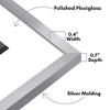 Americanflat 14x14 Picture Frame  - Use as 4x6 Frame with Mat or Display 14x14 Photo Without Mat - Thin Border Square Frames for Wall Display - Silver - 3 of 4