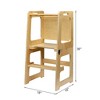 VECELO Toddler Kitchen Step Stool, Helper Baby Standing Tower with Chalkboard, Natural Wood Color - 3 of 4
