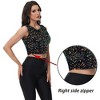 Anna-Kaci Women's Sleeveless Sequin Crop Top with Round Neckline and Sparkle Embellishment - 3 of 4