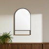 HomeRoots 40" Black Metal Arch Framed Accent Mirror With Shelf - 2 of 4