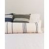 Slickblue Ribbons Lumbar Pillow with Insert, Hand-Spun Cotton Woven Cover, 12 x 48 Inch Rectangle, Navy and White - 4 of 4