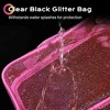 Byootique Set of 2 Clear Makeup Bag Cosmetic Organizer Travel Toiletry Pouch Handle Zipper for Makeup Artist Pink - 2 of 4