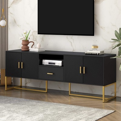ORRD  Modern TV Stand for TVs up to 70", TV Cabinet with Storage & Metal Legs