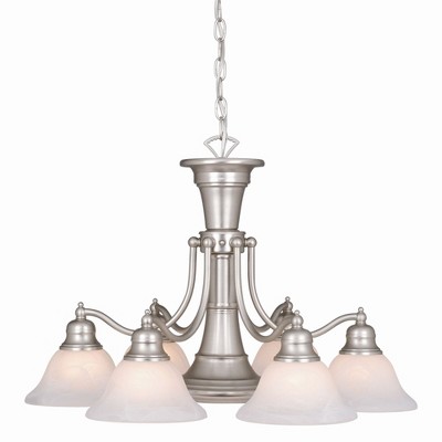 Vaxcel Standford 6 - Light Chandelier in  Brushed Nickel