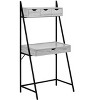 PAGED Simple Modern Computer Desk, Trapezoid Home Office Desk with 4 Storage Drawers, Wooden Desktop and Metal Legs for Office, Study - 3 of 4