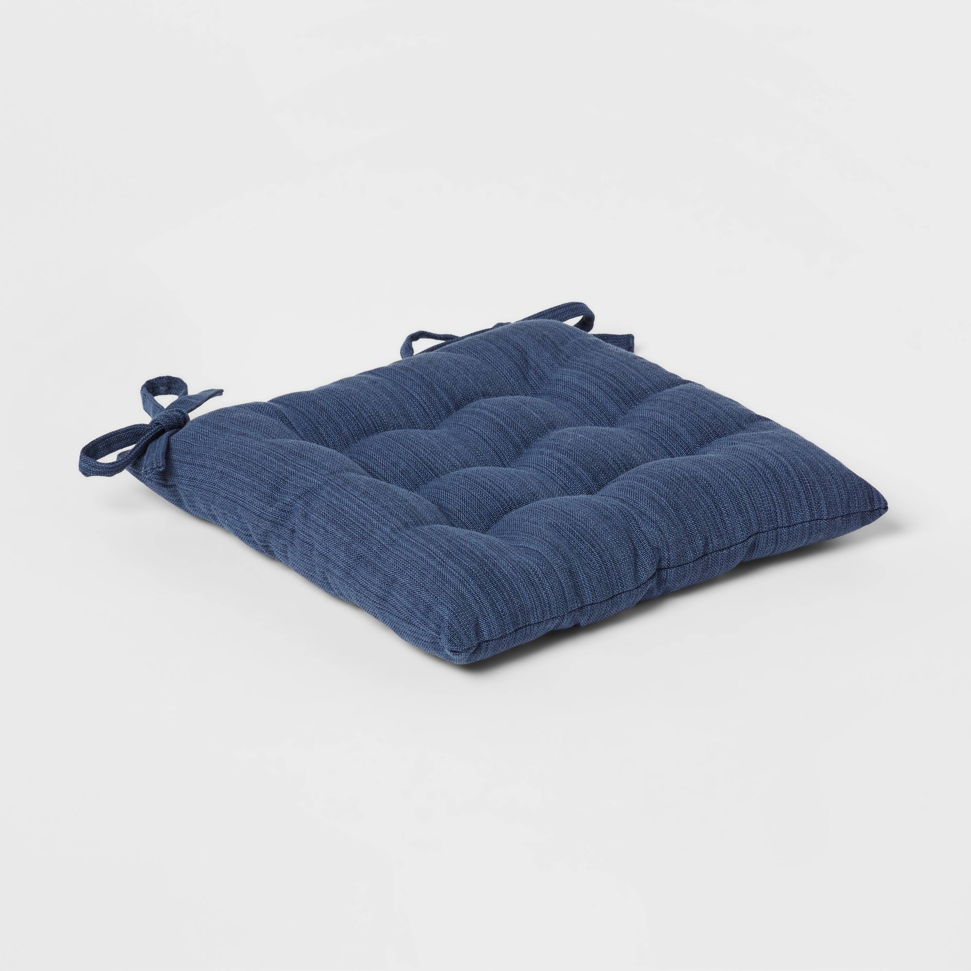 Denim Solid Chair Pad Seat Cushion Blue - Threshold™
