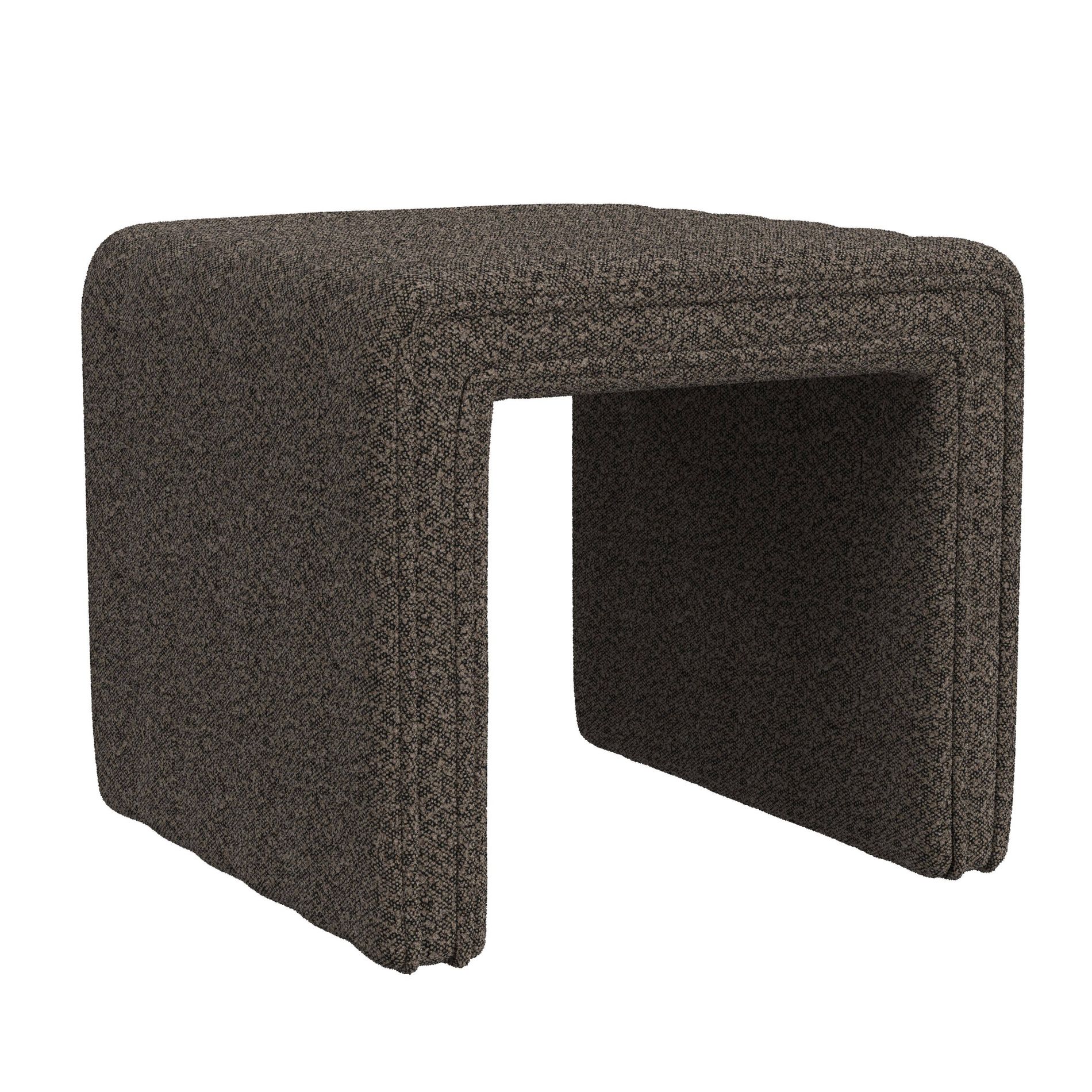 HomePop Modern Channel Ottoman Dark Brown Boucle