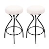 PAGED Round Bar Stools Set of 2 Modern Velvet Counter Stools with Back, Footrest and Metal Frame for Dining Room - 4 of 4
