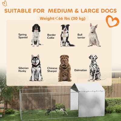 Large Outdoor Dog Kennel with Weather Resistant Cover