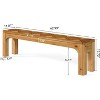 Lantine Solid Wood 63" Long Entryway Bench, Shoe Bench, Farmhouse End of Bed Stool for Bedroom, Hallway, Living, Easy Assembly - 3 of 4