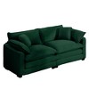 Modern Fabric Living Room Sofa 2 Seater Sofa with 4 Pillows ,Upholstered Large and Deep Seating 2-Seat Loveseat Sofa, Light Beige Corduroy - 2 of 4