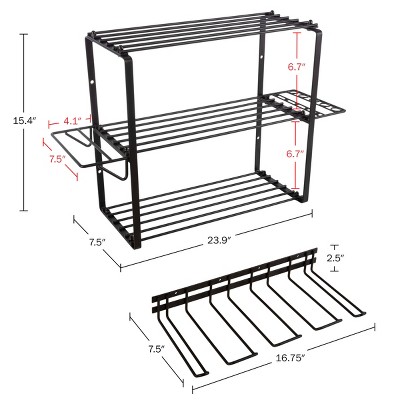 Stalwart Black Steel 3-Tier Power Tool Organizer Shelving