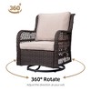 coucheta 3 Piece Outdoor 360° Swivel Rocker Patio Chairs, with Thick Cushions and 360° Glass Top Table - 3 of 4