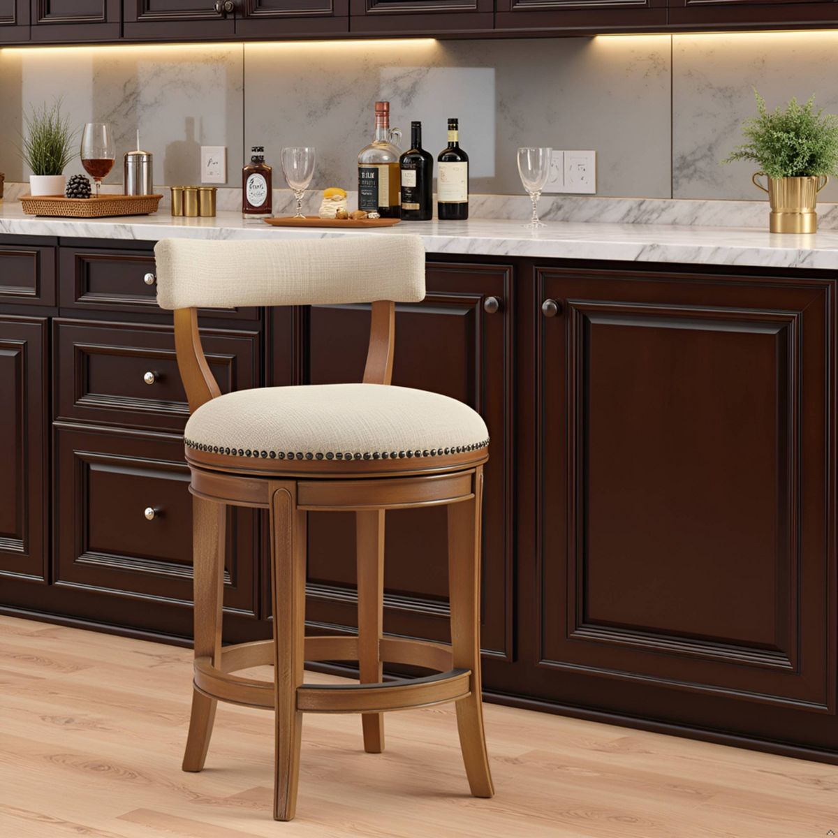 Hanover Swivel Counter Height Barstool - Alaterre Furniture - thumbnail 4