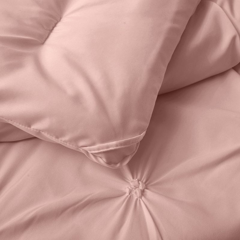 Peace Nest Pintuck Comforter Set, Bedding Set for All Season, Comforter and Pillowcases Set, Pink, 5 of 7