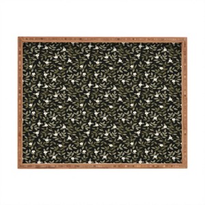 Iveta Abolina Blooming Vines Black Rectangular Tray - Deny Designs - 1 of 2