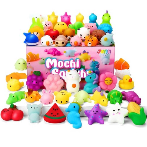 25 Pcs Mochi Squishy Toys For Kids Mini Kawaii Squishies Fidget Toys Animals Fruit Stress Relief Toys For Party Favors Pinata Filler Goodie Bags Target