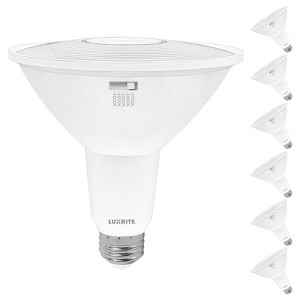 Luxrite PAR38 LED Flood Light Bulb, 13W=90W Equivalent, 5CCT, 1200 Lumens, Dimmable LED Spotlight Bulb, ETL Listed, E26 Base 6 Pack - 1 of 4