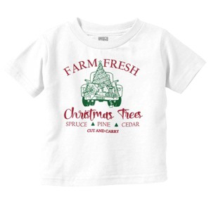 Farm Fresh Christmas Trees Truck Toddler Baby Graphic T Shirt Brisco Brands - 1 of 4