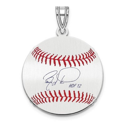 Black Bow Jewelry Sterling Silver Barry Larkin Signature SM Enamel Baseball Pendant