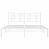 vidaXL Metal Bed Frame without Mattress with Headboard White 59.1"x78.7" - 4 of 4