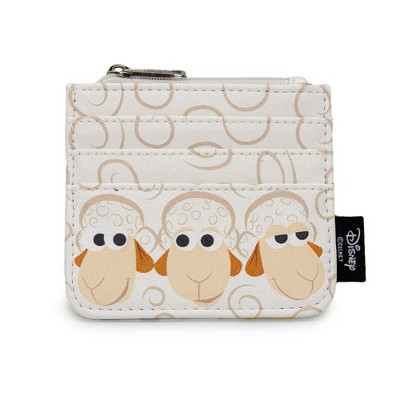 Women's Wallet ID Zip Top - Toy Story 4 Sheep Trio Billy, Goat and Gruff Pose White Tan
