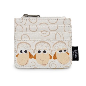 Women's Wallet ID Zip Top - Toy Story 4 Sheep Trio Billy, Goat and Gruff Pose White Tan - 1 of 4
