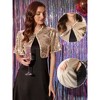 INSPIRE CHIC Women's Sequin Jacket Flared Sleeve Sparkly Bolero Crop Glitter Shrug - 2 of 4